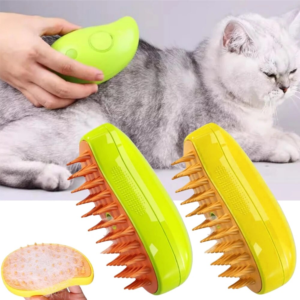 3-in-1 Katzenbürste mit Reinigungs-, Dampf- und Massagefunktion